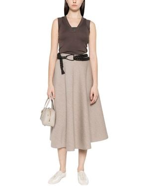 Brunello Cucinelli Solid V Neck Top - Natural