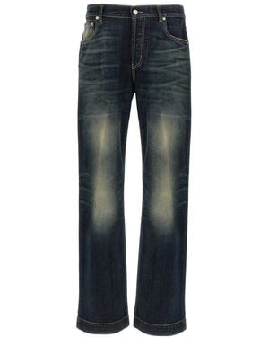 McQueen Relaxed Mid Rise Jeans - Blue