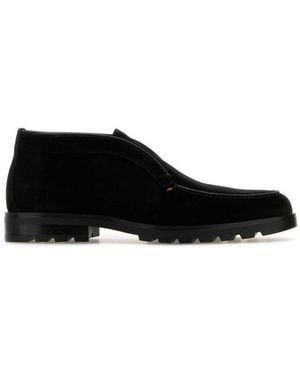 Santoni Suede Loafers - Black