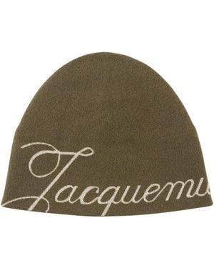Jacquemus Khaki Logo Beanie Cap - Green