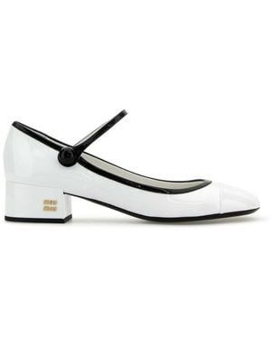 Miu Miu Leather Pumps - White