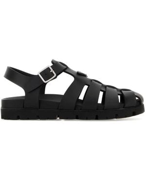 Prada Logo Sandals - Black
