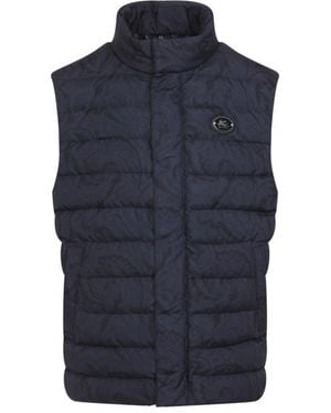 Etro Sleeveless Printed Logo Vest - Blue