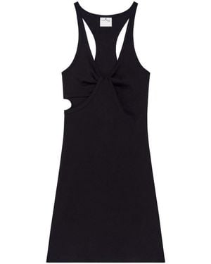 Courreges Fitted Dress With Unique Twist Detail - Black