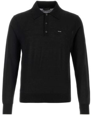 Prada Shirt Collar Polo - Black