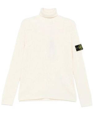 Stone Island Logo Sweater - White