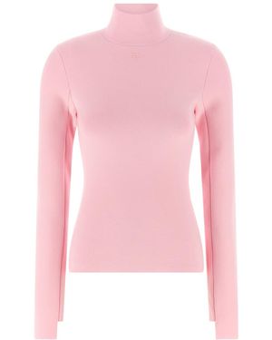 Courreges Interlock Viscose Sweater - Pink