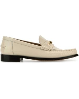Ferragamo Leather Loafers - White