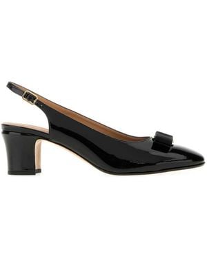 Ferragamo Slingback Heels - Black
