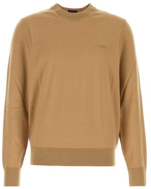 BOSS Regular Crew Neck Sweater - Natural