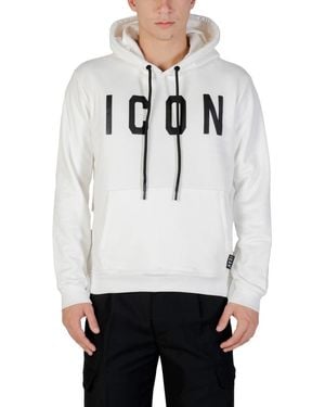 ICON DENIM Off Logo Hoodie - White