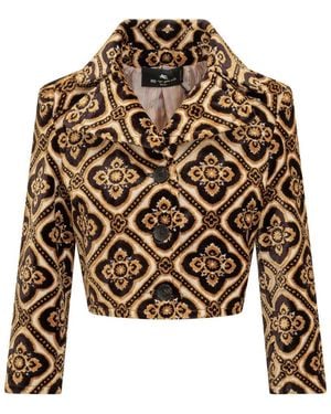 Etro Printed Notched Lapel Blazer - Brown