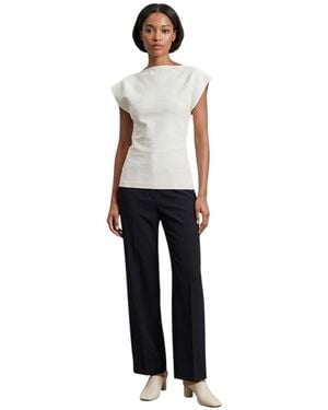Issey Miyake Textured Boat Neck Top - White