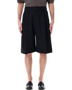 Studio Nicholson Wide Leg Bermuda - Black