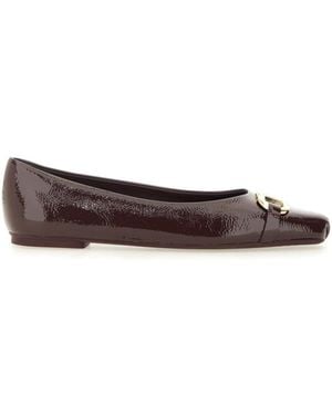 Ferragamo Leather Ballet Flats - White