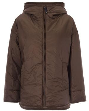 Max Mara Solid Hood Jacket - Brown