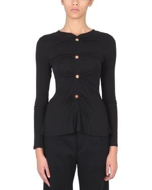 Proenza Schouler Solid Round Neck Sweater - Black