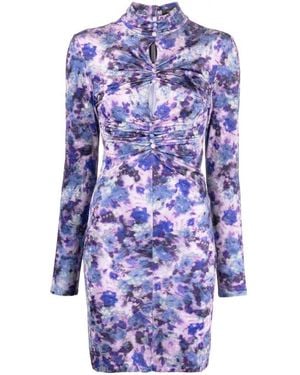 Isabel Marant Gram Floral Print Mini Dress - Blue