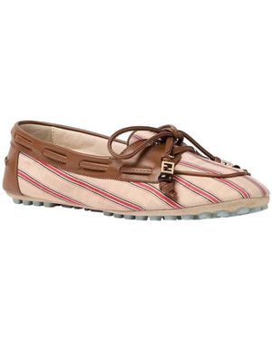 Fendi Stripes Loafers - Brown
