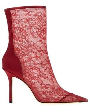 Jimmy Choo Lace Faiz Boots - Red