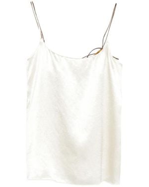 Alysi Solid Scoop Neck Top - White
