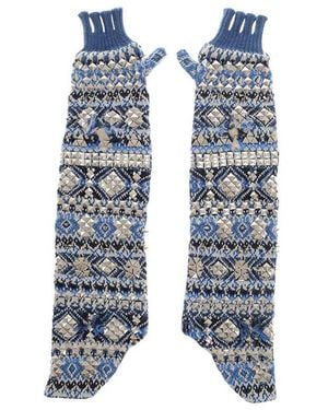 Maison Margiela Fingerless Studded Gloves - Blue