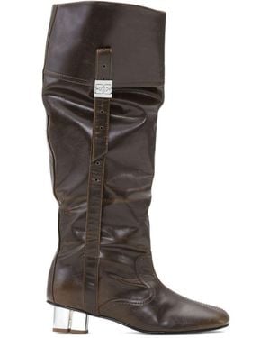 Ganni Dark Knee Boots - Brown