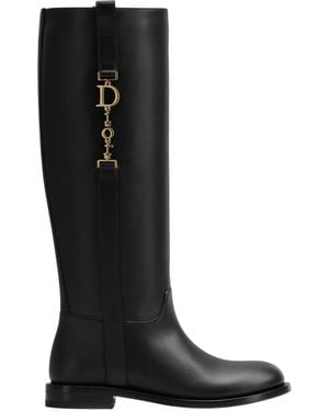 Dior Leather Diorly Boots - Black