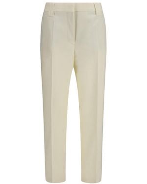 Versace Tailored Flat Front Pant - Natural