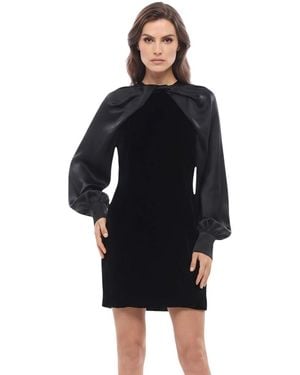 Max Mara Solid Round Neck Mini Dress - Black