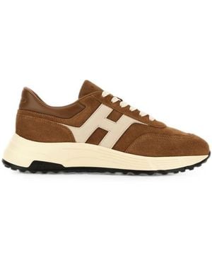Hogan Color Block Sneakers - Brown