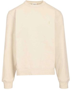 Saint Laurent Crew Neck Sweatshirt - Natural