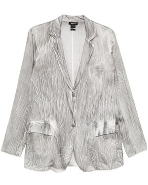 Avant Toi Solid Notched Lapel Blazer - White