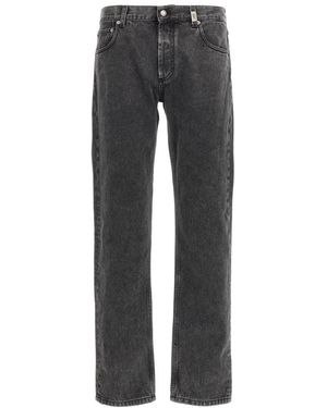 McQueen Metal Plate Jeans - Grey