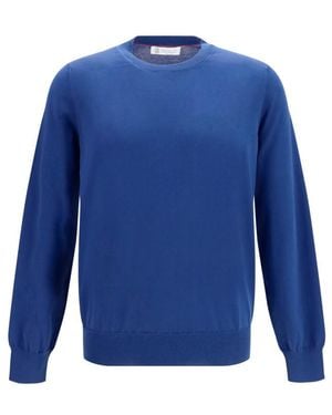 Brunello Cucinelli Crew Neck Sweater - Blue