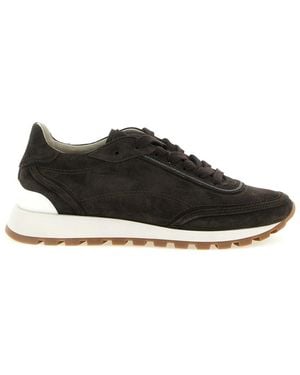 Brunello Cucinelli Monile Suede Sneakers - Black