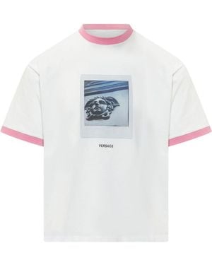 Versace Graphic Crew Neck T-Shirt - White