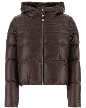 Herno Cropped Down Jacket - Brown