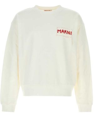 Marni Crewneck Logo Sweatshirt - White
