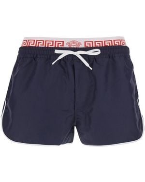 Versace Drawstring Swim Shorts - Blue
