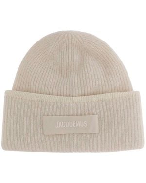 Jacquemus Logo Beanie Hat - Natural