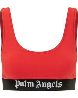 Palm Angels Logo Scoop Neck Tank Top - Red