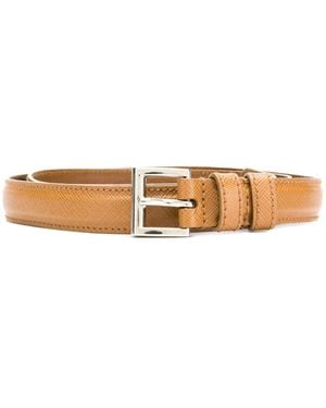 Prada Logo Buckle Belt - Natural