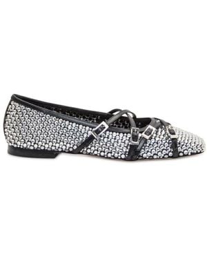Mach & Mach Embellished Ballet Flats - White