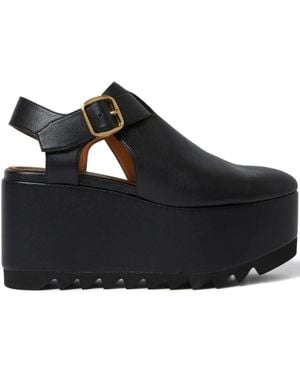 Stella McCartney Round Toe Wedges - Black