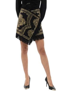 Balmain Studded Above Knee Skirt - Black