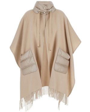 Herno Wool And Nylon Cape - Natural