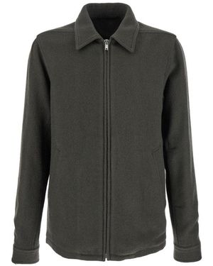 Rick Owens Classic Collar Zipped Sweatshirt - Black