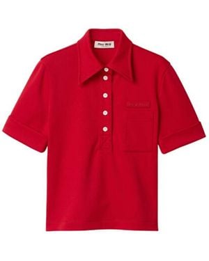 Miu Miu Shirt Collar Polo - Red