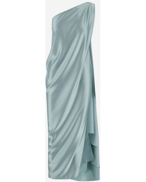 Stephan Janson Draped Satin Dress - Blue